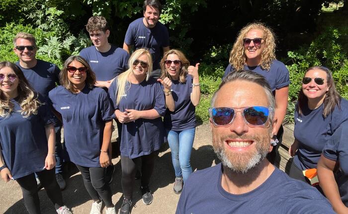 Vertex employees volunteer to pick up trash from local parks.